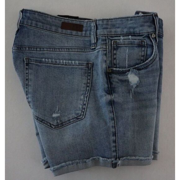KUT From The Kloth Women's Sz 6 Blue High-Rise Distressed Denim Shorts $79 - Picture 6 of 6